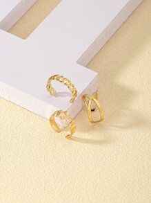 3 cái/bộ Vòng bít ngón chân trang trí ngôi sao & trái tim - Vàng - Xem 2
