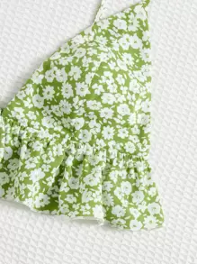 Soleia Ditsy Floral Ruffle Hem Cami Top - Multicolor - View 3