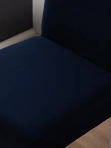 1pc Four Seasons Solid Color Stretch Chair Slipcover, For Dining Room, Hotel, Ceremony - Navy Blue - View 4