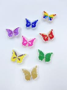 con diseño de mariposa de color combinado Decoración de zapato con dibujos animados Zapatos Accesorios para Zuecos Chanclas - Multicolor - Ver 5