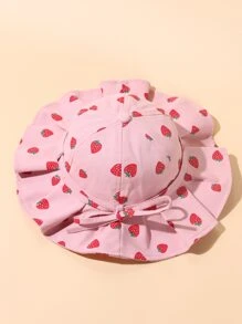 嬰兒草莓圖案漁夫帽