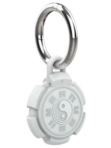 1pc Yin & Yang Design Case Compatible With Apple Airtag - White - View 2