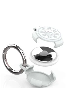 1pc Yin & Yang Design Case Compatible With Apple Airtag - White - View 3