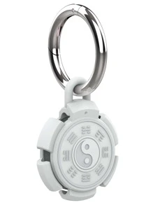 1pc Yin & Yang Design Case Compatible With Apple Airtag - White - View 5