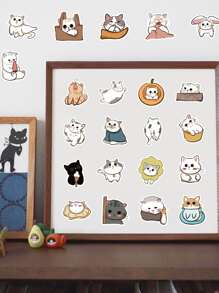 60 miếng dán hình mèo hoạt hình - Nhiều màu - Xem 4