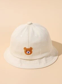 1入組嬰兒卡通小熊刺繡漁夫帽