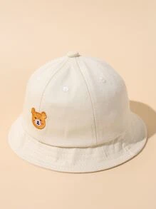 1入組嬰兒卡通小熊刺繡漁夫帽