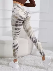 Easithlete 紮染寬腰帶運動打底褲 - 彩色 - 查看 2