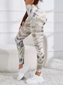 Easithlete 紮染寬腰帶運動打底褲 - 彩色 - 查看 6