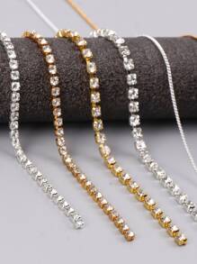 FULL BEAUTY 6 piezas 3d con diseño de diamante de imitación con diseño de cadena Decoración de uñas - Multicolor - Ver 4