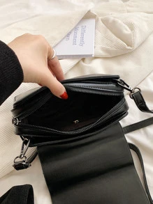 輕量級,商務休閒極簡主義拼接斜跨包,適合青少年女孩、大學生、學員和白領職員使用,適用於辦公室、大學、工作、商務、上下班通勤,適合送給老師、旅行用途、給母親的禮物、伴娘禮物 - 黑色 - 查看 5