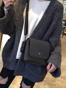 輕量級,商務休閒極簡主義拼接斜跨包,適合青少年女孩、大學生、學員和白領職員使用,適用於辦公室、大學、工作、商務、上下班通勤,適合送給老師、旅行用途、給母親的禮物、伴娘禮物 - 黑色 - 查看 7