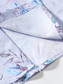 Manfinity Men Floral Print Shirt Without Tee - Blue - View 3