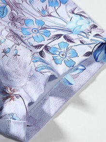 Manfinity Men Floral Print Shirt Without Tee - Blue - View 4