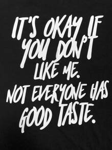 Manfinity Homme Men T-Shirts Fit Crew Neck Short Sleeve Slogan Tee Casual Faith Summer Knit Top - Black - View 3