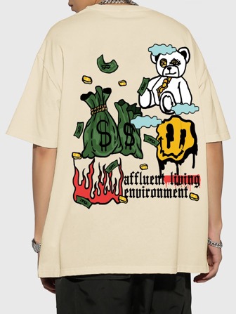 T-shirt Graphique Pour Homme Avec Dessin Animé