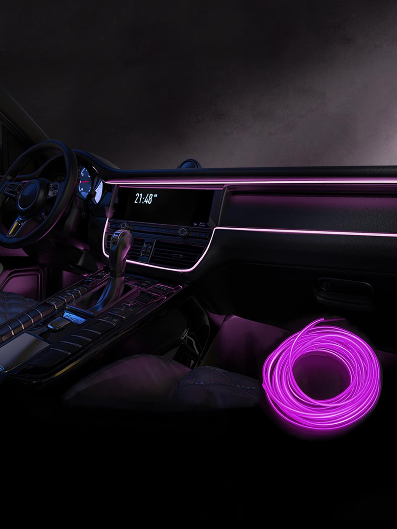 1 bóng đèn USB 3M cho ô tô - Màu tím - Xem 1