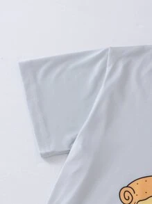 Boys Cartoon Graphic Tee & Shorts PJ Set - Multicolor - View 4