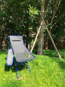 1pc Contrast Binding Fishing Foldable Chair - Multicolor - View 1