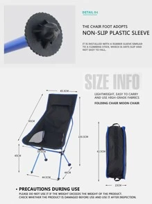 1pc Contrast Binding Fishing Foldable Chair - Multicolor - View 3