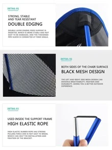 1pc Contrast Binding Fishing Foldable Chair - Multicolor - View 4