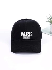 Letter Embroidered Pink Baseball Cap - Black - View 2