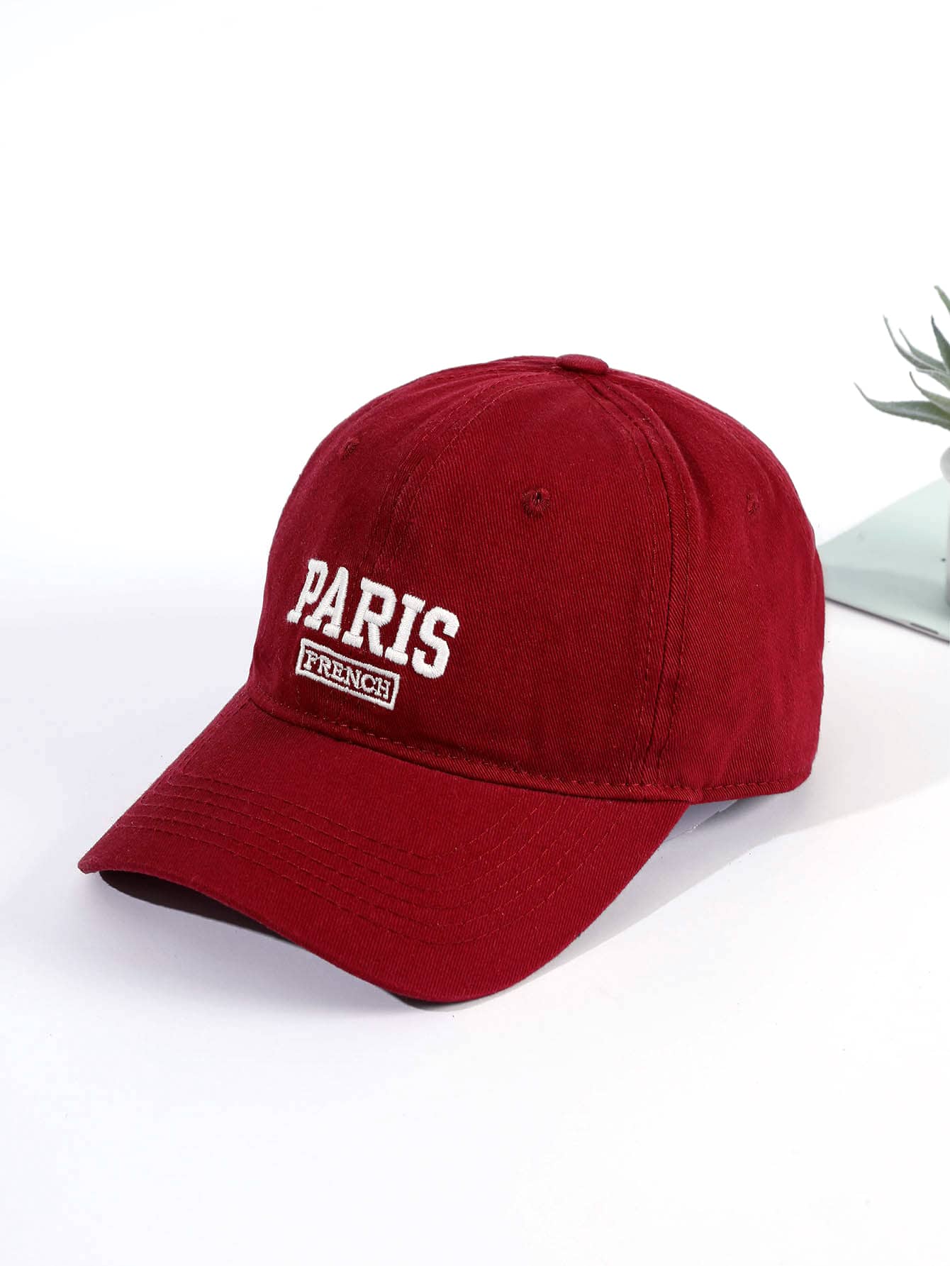 字母刺繡棒球帽 - 紅色 - 查看 1