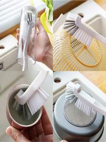 1入組塑膠清潔雙色多功能長柄深層清潔刷