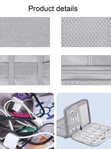 1入組便攜數據綫收納袋 - 灰色 - 查看 6