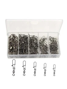 100pcs Rolling Swivel Fishing Accessories - Available In Various Sizes (4#-12#), Best Choice For Fishing, Achieving Optimal Performance And Versatility - White - View 1