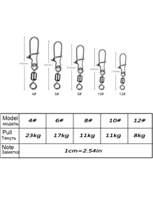 100pcs Rolling Swivel Fishing Accessories - Available In Various Sizes (4#-12#), Best Choice For Fishing, Achieving Optimal Performance And Versatility - White - View 3