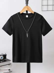 Boys Slogan Graphic Tee - Black - View 2