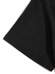 Manfinity Homme Men Plus Letter Graphic Tee - Black - View 4