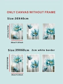 3 Tấm Poster Hoa Xanh Thời Trang Sang Trọng, Vải Canvas Sơn Dầu Không Thấm Nước, Dùng Để Trang Trí Phòng Khách Và Phòng Ngủ, Không Khung - Nhiều màu - Xem 3