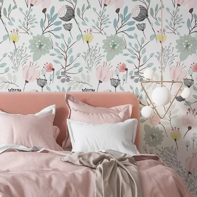 SUPSTICKER 1 Roll Colorful Artistic Rabbit Printed Wallpaper, Moisture-Proof And Thick Home Decor Wall Sticker, 15.75X47.24/118.11/196.85inch Available In Three Sizes,Renovation Stickers Peel Wall Panels,Wall Paper, Wallpapers,Spring Decoration Items Refresh Your Home,Rama Decoration Stickers