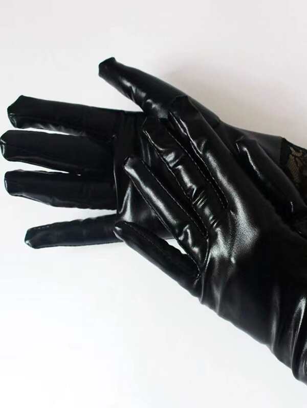 Floral Lace Panel Long Gloves SHEIN USA