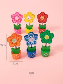 6入組花卉設計餐位卡夾木製餐位卡用於派對桌號 - 彩色 - 查看 3