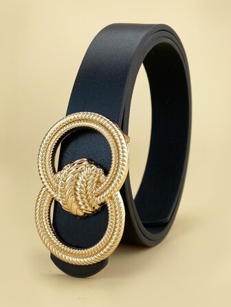 Party 1PC Stylish Round Buckle Belt For Jeans Pants Summer, School Fall, Autumn, Halloween