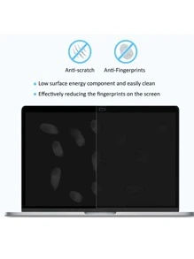 1pc Pet Protective Film Compatible With Macbook, Full Coverage, Strong Anti-Fingerprint, Hd, High Transparency, Sensitive Touch, Protective Soft Film, Screen Protector - Clear - View 3