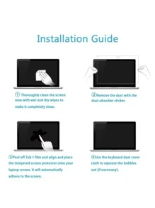 1pc Pet Protective Film Compatible With Macbook, Full Coverage, Strong Anti-Fingerprint, Hd, High Transparency, Sensitive Touch, Protective Soft Film, Screen Protector - Clear - View 4