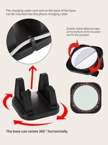 1pc Anti- Desktop Phone Holder - Black - View 4