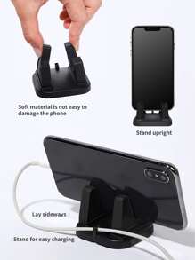 1pc Anti- Desktop Phone Holder - Black - View 5