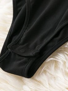 Calvaya Body de tirantes con cuenta de perla - Negro - Ver 5