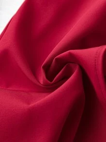 SHEIN LUNE Plus Belted Wide Leg Trousers - Burgundy - View 3