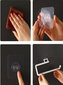 1入組免打孔廚房專用紙巾架捲紙架保鮮膜收納架衛生紙掛鉤抹布架