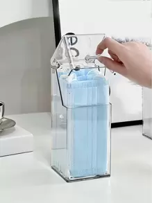 1 Hộp Lưu Trữ Trong Suốt, Hộp Lưu Trữ Máy Tính Để Bàn Hình Vuông Tối Giản Cho Gia Đình - Trong sáng - Xem 1