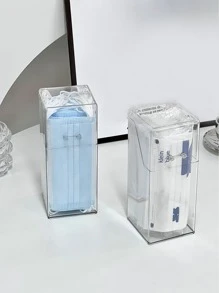 1 Hộp Lưu Trữ Trong Suốt, Hộp Lưu Trữ Máy Tính Để Bàn Hình Vuông Tối Giản Cho Gia Đình - Trong sáng - Xem 3