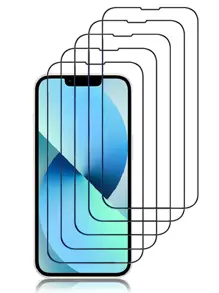 5 piezas Protector de pantalla de vidrio templado de alta definición / resistente a caídas y arañazos / sensible al tacto / fácil instalación sin burbujas / resistente a explosiones versión mejorada, compatible con iPhone / Samsung / Huawei / Xiaomi / OPPO / OnePlus / Asus / Vivo - transparente - Ver 1