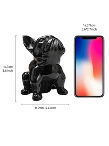 1pc Cartoon DOG Design Money Box, Black Cute ABS Coin Saving Box For Home, Creative Gift For Kids - Black - View 4