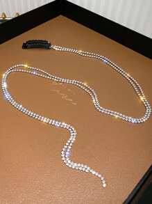 Rhinestone Tassel Decor Hair Clip For Daily Casual Outing Wear Royal,Y2k,Hair Accessories,Hair Barrettes Hair Clips Claw Clips Hair Claws - Silver - View 6